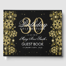 Elegant Goud Zwart 30e Verjaardag Winter Glitter