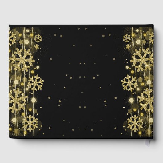 Elegant Goud Zwart 50e Verjaardag Winter Glitter Gastenboek (Achterkant)