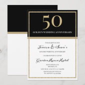 Elegant Goud & Zwart 50ste bruiloft Jubileum Kaart (Voorkant / Achterkant)