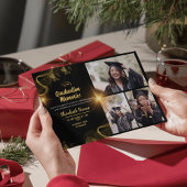 Elegant Goud & Zwart Aangepast Afstuderen Uitnodig Kaart