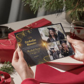 Elegant Goud & Zwart Aangepast Afstuderen Uitnodig Kaart