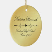 Elegant Goud & Zwart Afstuderen Kerst Ornament (Rechts)