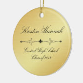 Elegant Goud & Zwart Afstuderen Kerst Ornament (Links)