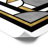 Elegant Goud Zwart Art Deco Abstracte Astronaut Poster (Hoek)