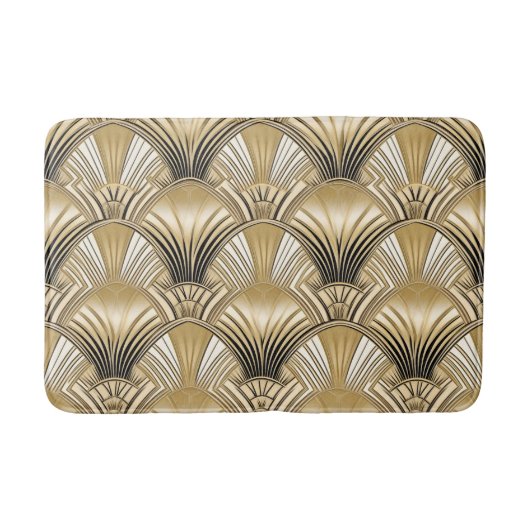 Elegant goud zwart art deco patroon badmat (Voorkant)