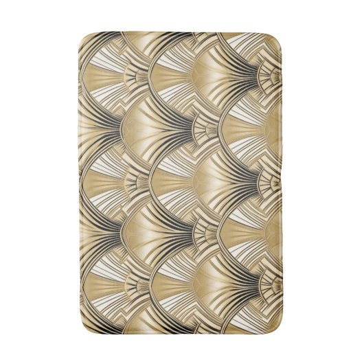 Elegant goud zwart art deco patroon badmat (Voorkant Verticaal)