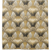 Elegant goud zwart art deco patroon douchegordijn (Voorkant)