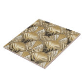 Elegant goud zwart art deco patroon tegeltje (Zijkant)