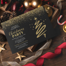 Elegant Goud & Zwart Bedrijfs Kerstfeest