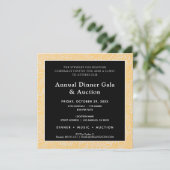 Elegant Goud Zwart Bedrijfsdiner Kaart (Staand voorkant)