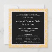 Elegant Goud Zwart Bedrijfsdiner Kaart (Voorkant)