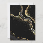 Elegant goud & zwart bloemige geometrisch save the date (Achterkant)