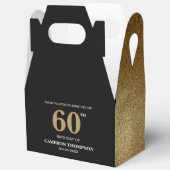 Elegant Goud Zwart custom 60ste verjaardag Bedankdoosjes (Open)