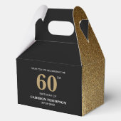 Elegant Goud Zwart custom 60ste verjaardag Bedankdoosjes (Achterkant)