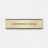 Elegant Goud Zwart Custom Sjabloon Conferentieruim Deurbordje (Voorkant)