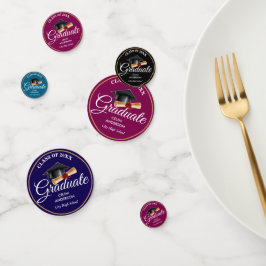 Elegant goud, zwart en marine afstudeerfeest lever confetti