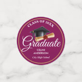 Elegant goud, zwart en marine afstudeerfeest lever confetti (Kleine voorkant)