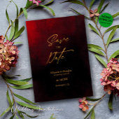 Elegant Goud Zwart en Rood Bruiloft Save The Date