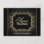 Elegant Goud zwart formele bruiloft save the date Aankondigingskaart (Voorkant)