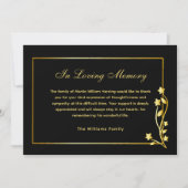 Elegant Goud & Zwart Foto Begrafenis Dank u Kaart (Voorkant)