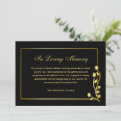 Elegant Goud & Zwart Foto Begrafenis Dank u Kaart (Staand voorkant)