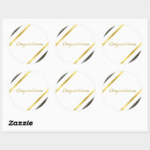 Elegant Goud & Zwart Gefeliciteerd - Viering Ronde Sticker (Vel)
