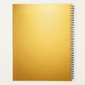 Elegant Goud Zwart Gepersonaliseerde Monogram Init Planner (Achterkant)