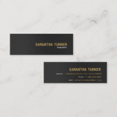 Elegant Goud Zwart Getextureerde Professionele Cus Mini Visitekaartje (Voorkant / Achterkant)