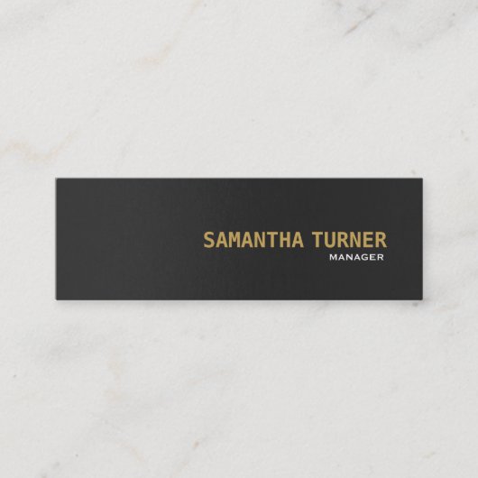 Elegant Goud Zwart Getextureerde Professionele Cus Mini Visitekaartje (Voorkant)