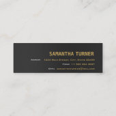 Elegant Goud Zwart Getextureerde Professionele Cus Mini Visitekaartje (Achterkant)
