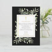 Elegant goud zwart groen begrafenisgedicht bedankkaart (Staand voorkant)