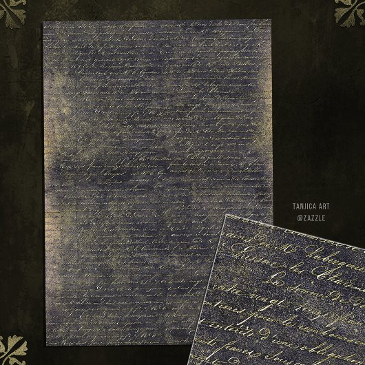 Elegant  Goud Zwart Handgeschreven Brief Tissuepapier