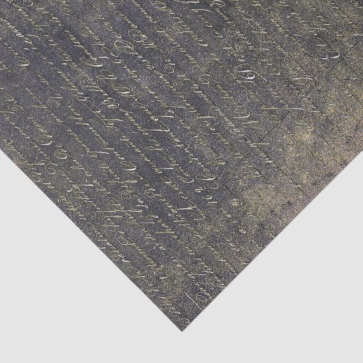 Elegant  Goud Zwart Handgeschreven Brief Tissuepapier (Detail)