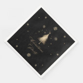 Elegant Goud Zwart Kerstfeest Servet (Hoek)