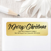 Elegant Goud Zwart Kerstmis Retouradres Labels (Insitu)
