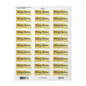 Elegant Goud Zwart Kerstmis Retouradres Labels (Full Sheet)