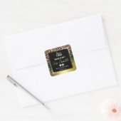 Elegant Goud Zwart Leopard Huid Soja Kaars Labels (Envelop)