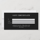 ELEGANT, GOUD, ZWART, LINT ZAKELIJK CERTIFICAAT (Achterkant)