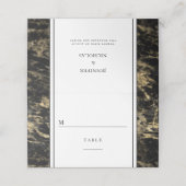 Elegant Goud Zwart Marmeren Bruiloft Plaatskaartje (Buitenkant ongevouwen)