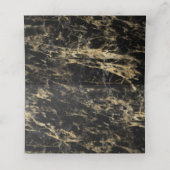 Elegant Goud Zwart Marmeren Bruiloft Plaatskaartje (Binnenkant ongevouwen)