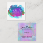 Elegant Goud Zwart Minimalistisch Bewerkbaar 2.5x2 Vierkante Visitekaartje (Voorkant / Achterkant)