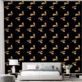 Elegant goud zwart modern patroon behang