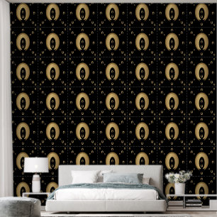 Elegant goud zwart modern patroon behang