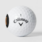 Elegant goud zwart monogram gepersonaliseerd golfballen (Logo)