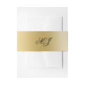 Elegant Goud Zwart Monogram Kalligrafie Initialen Uitnodigingen Wikkel (Voorkant Voorbeeld)