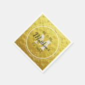 Elegant Goud Zwart Mr en Mrs Wedding Initiaal Servet (Hoek)