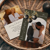 Elegant Goud Zwart Ornamenten TWEE Foto KERSTMIS Feestdagenkaart