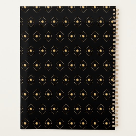 Elegant Goud Zwart Professionele Naam Personaliser Planner (Achterkant)