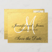 Elegant Goud Zwart Save the Date Aankondigingskaart (Voorkant / Achterkant)
