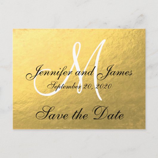 Elegant Goud Zwart Save the Date Aankondigingskaart (Voorkant)